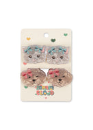 4 PACK SMALL HAIR CLAW / コンゲススロイド 4個入り バンスクリップ ヘアアクセサリー キッズ ヘアクリップ 子猫と子犬 KS105867