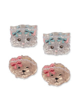 画像をギャラリービューアに読み込む, 4 PACK SMALL HAIR CLAW / コンゲススロイド 4個入り バンスクリップ ヘアアクセサリー キッズ ヘアクリップ 子猫と子犬 KS105867
