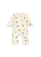 BASIC NEWBORN ONESIE GOTS - CUCCIOLO / コンゲススロイド 新生児 前開き 長袖 ベビーオールインワン テディーベアとゾウと夢 KS105898