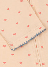 画像をギャラリービューアに読み込む, BASIC ZIP ONESIE GOTS - TEDDY COEUR / コンゲススロイド 新生児 前開き 長袖 ベビーオールインワン ピンクハート KS105901

