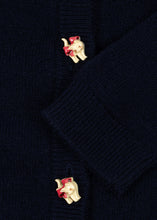 画像をギャラリービューアに読み込む, CATTIE CARDIGAN / コンゲススロイド カーディガン ニット キッズ ハート 猫ボタン 濃紺 KS105940
