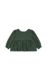画像をギャラリービューアに読み込む, ELIN BOW BLOUSE GOTS / コンゲススロイド キッズ ブラウス トップス グリーンドット リボン KS105976
