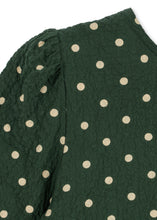 画像をギャラリービューアに読み込む, ELIN BOW BLOUSE GOTS / コンゲススロイド キッズ ブラウス トップス グリーンドット リボン KS105976
