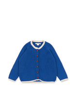 画像をギャラリービューアに読み込む, LALLO CARDIGAN GOTS / コンゲススロイド カーディガン オーガニックコットン ニット キッズ ブルー ローズボタン KS106091
