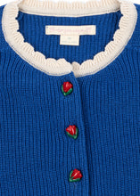 画像をギャラリービューアに読み込む, LALLO CARDIGAN GOTS / コンゲススロイド カーディガン オーガニックコットン ニット キッズ ブルー ローズボタン KS106091
