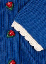 画像をギャラリービューアに読み込む, LALLO CARDIGAN GOTS / コンゲススロイド カーディガン オーガニックコットン ニット キッズ ブルー ローズボタン KS106091
