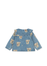 画像をギャラリービューアに読み込む, MAGOT COLLAR JACKET GOTS - CIAO MIAO / コンゲススロイド キッズ デニムジャケット 子猫ドット KS106126
