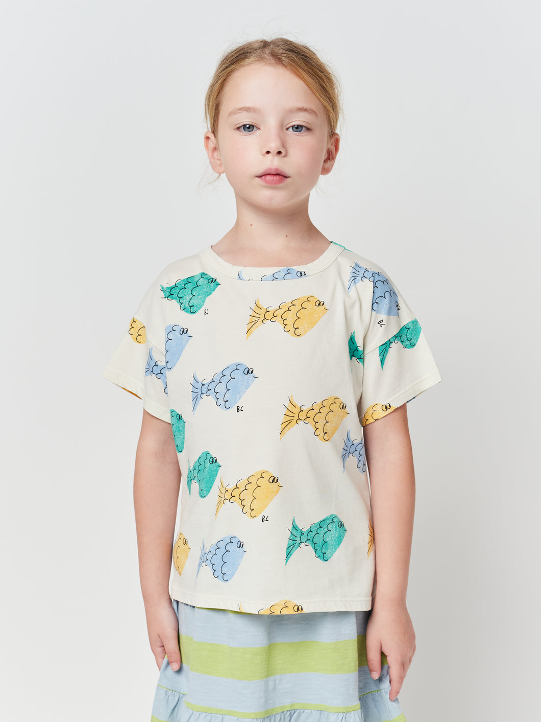 Multicolor Fish all over T-shirt 23SS / ボボショーズ フィッシュ柄 半袖Tシャツ お魚