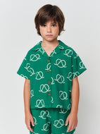 Sail Rope all over woven shirt / ボボショーズ セイルロープ柄 半袖シャツ プレッツェル