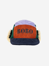 画像をギャラリービューアに読み込む, Bobo Color Block corduroy cap / ボボショーズ キッズキャップ 子供用帽子 耳当て付き
