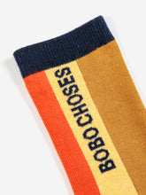 画像をギャラリービューアに読み込む, Multi color stripes long socks / ボボショーズ キッズソックス 子供用靴下 マルチカラー

